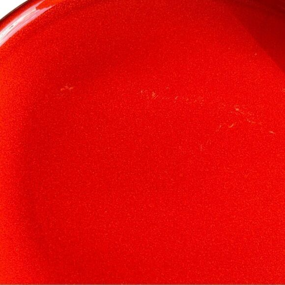 Vintage Bright Red Speckled Glaze 10” Stoneware Couple Dinner Plates - Picture 16 of 16